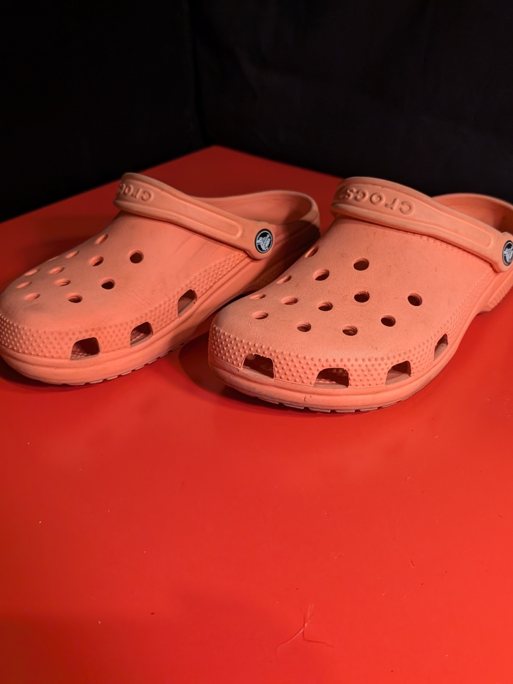 CROCS Women's Classic Clog in Coral Orange US 8